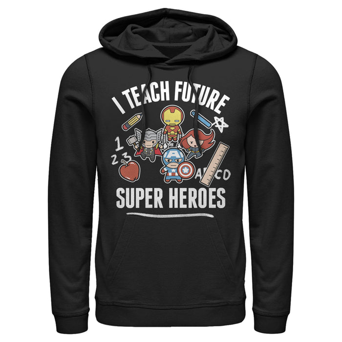 fifth sun Men's Marvel Avengers Classic I Teach Super Heroes Pull Over Hoodie