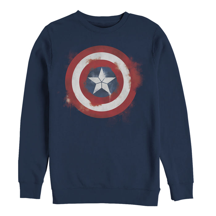Fifth Sun Men's Marvel Avengers: Endgame Cap Smudged Shield Sweatshirt