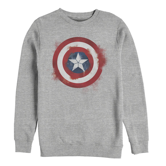 fifth sun Men's Marvel Avengers: Endgame Cap Smudged Shield Sweatshirt