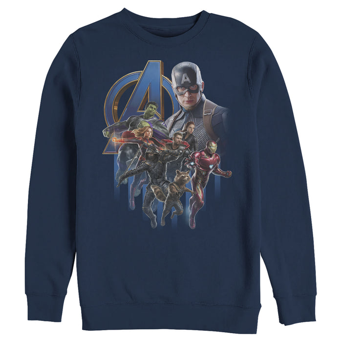 fifth sun Men's Marvel Avengers: Endgame Captain America's Team Sweatshirt