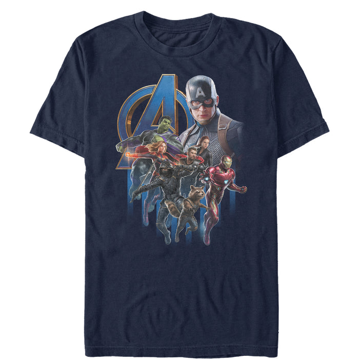 fifth sun Men's Marvel Avengers: Endgame Captain America's Team T-Shirt