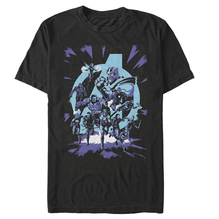 fifth sun Men's Marvel Avengers: Endgame Galactic Battle Cartoon T-Shirt