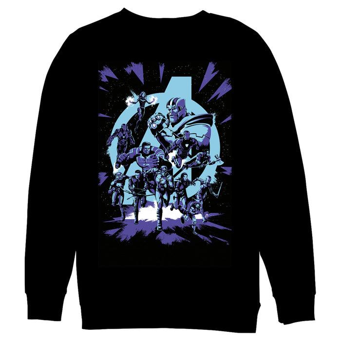 fifth sun Men's Marvel Avengers: Endgame Galactic Battle Cartoon Sweatshirt