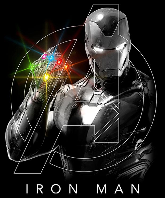 Fifth Sun Men's Marvel Avengers: Endgame Glowing Stones Logo Overlay Portrait T-Shirt