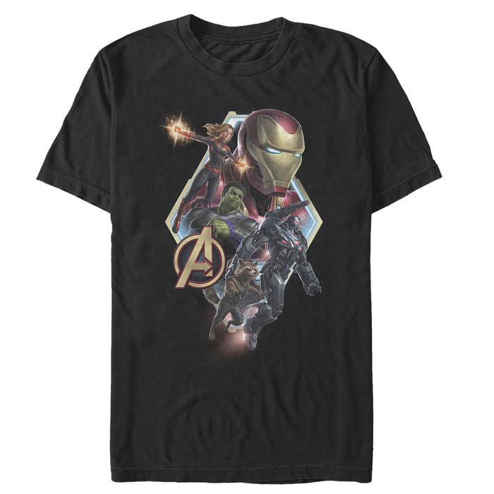 fifth sun Men's Marvel Avengers: Endgame Hero Diamond Frame T-Shirt