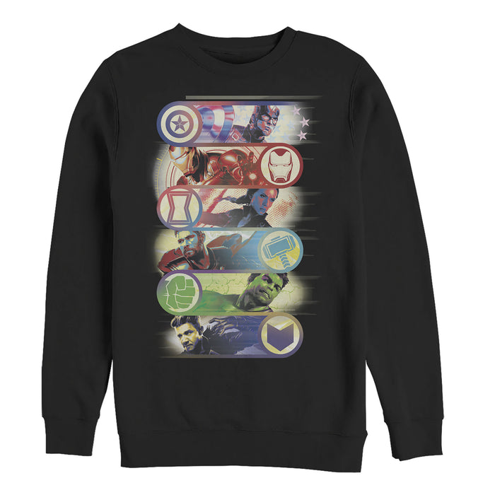fifth sun Men's Marvel Avengers: Endgame Hero Swipe Button Sweatshirt