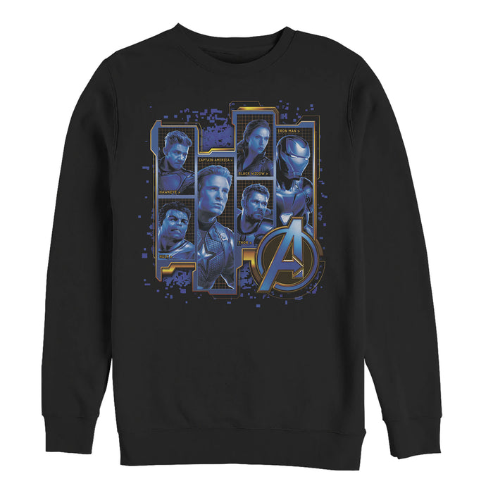 fifth sun Men's Marvel Avengers: Endgame Hero Tech Frames Sweatshirt
