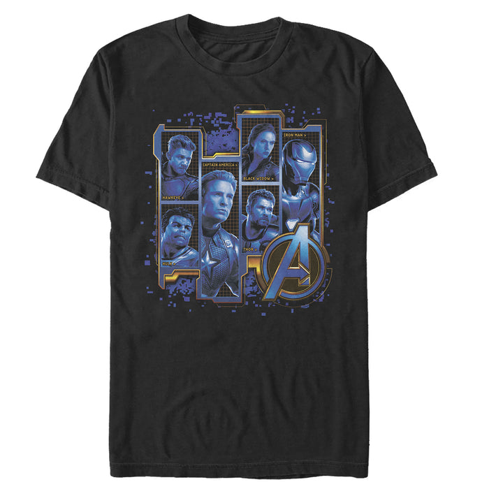 fifth sun Men's Marvel Avengers: Endgame Hero Tech Frames T-Shirt