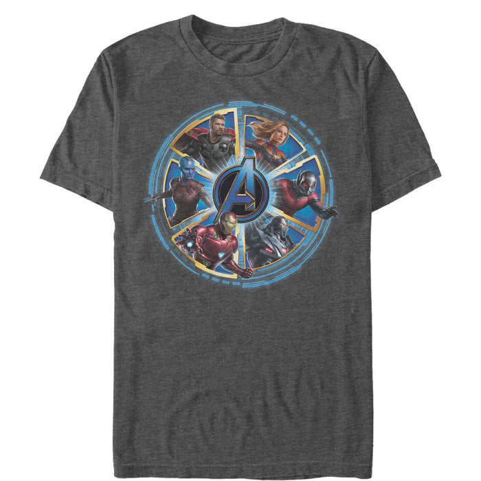 fifth sun Men's Marvel Avengers: Endgame Hero Wheel T-Shirt
