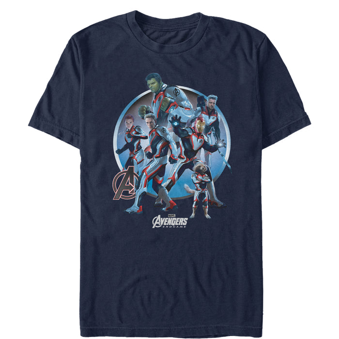 fifth sun Men's Marvel Avengers: Endgame Heroic Circle T-Shirt