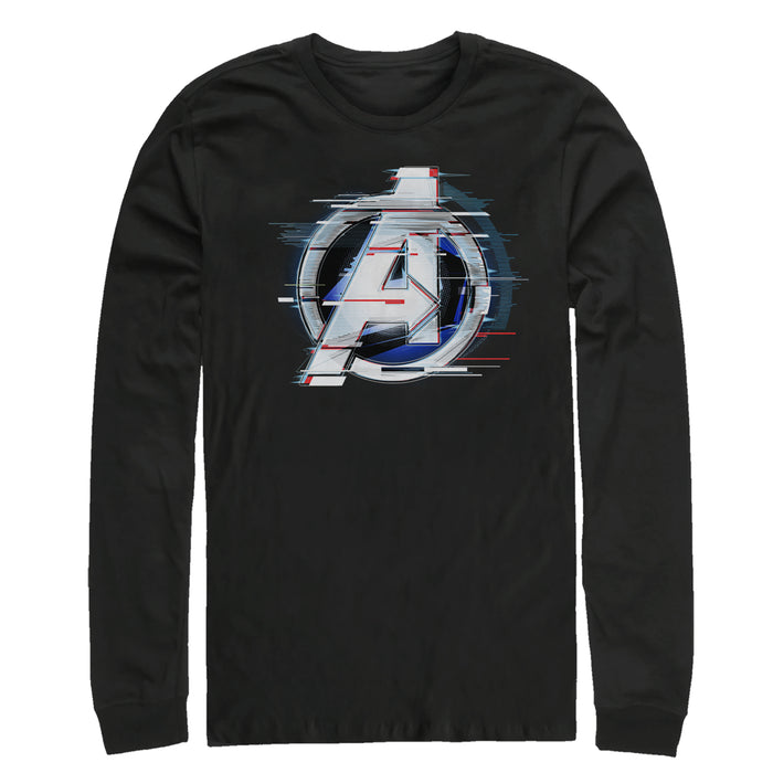 fifth sun Men's Marvel Avengers: Endgame Logo Glitch Long Sleeve Shirt