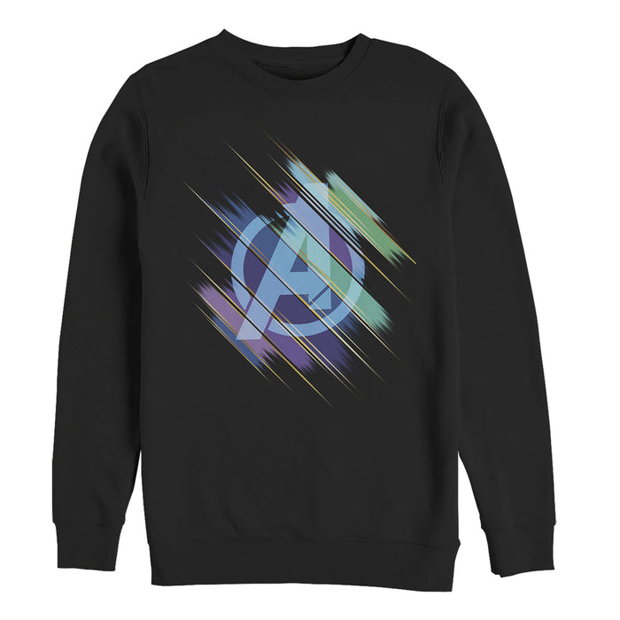 fifth sun Men's Marvel Avengers: Endgame Logo Glitch Streaks Sweatshirt
