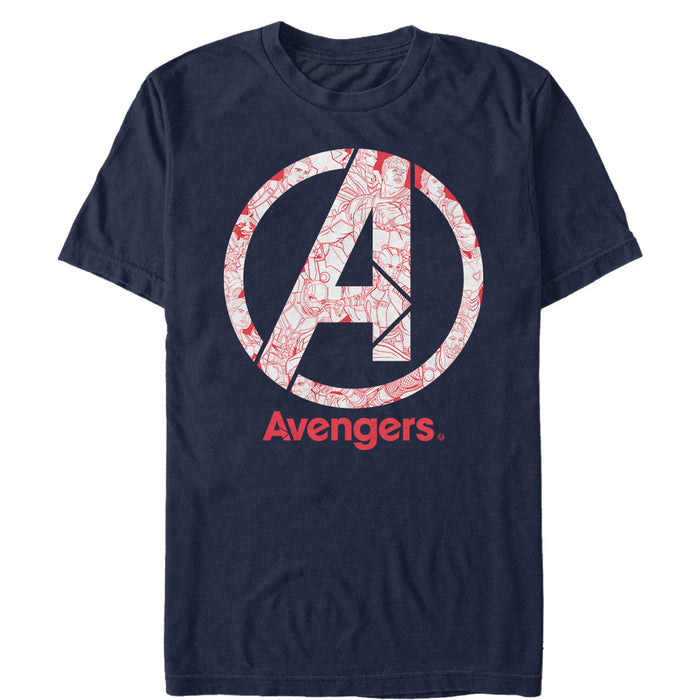 fifth sun Men's Marvel Avengers: Endgame Logo Line Art T-Shirt