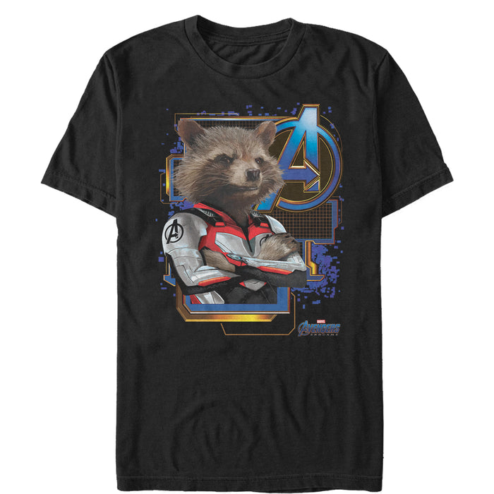 fifth sun Men's Marvel Avengers: Endgame Rocket Digital Frame T-Shirt