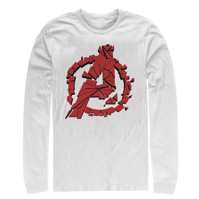 fifth sun Men's Marvel Avengers: Endgame Shatter Logo Long Sleeve Shirt