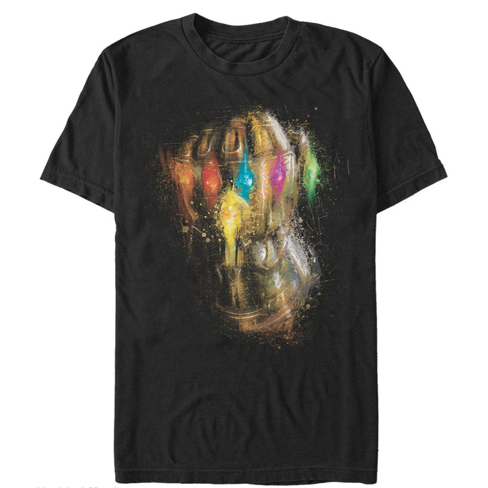 fifth sun Men's Marvel Avengers: Endgame Thanos Spray Paint Glove T-Shirt