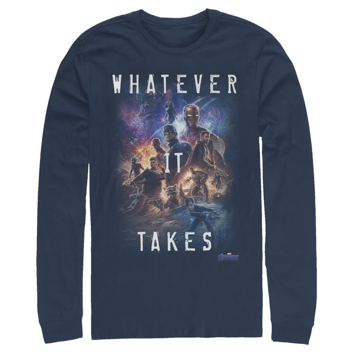 fifth sun Men's Marvel Avengers: Endgame Whatever It Takes Poster Long Sleeve Shirt