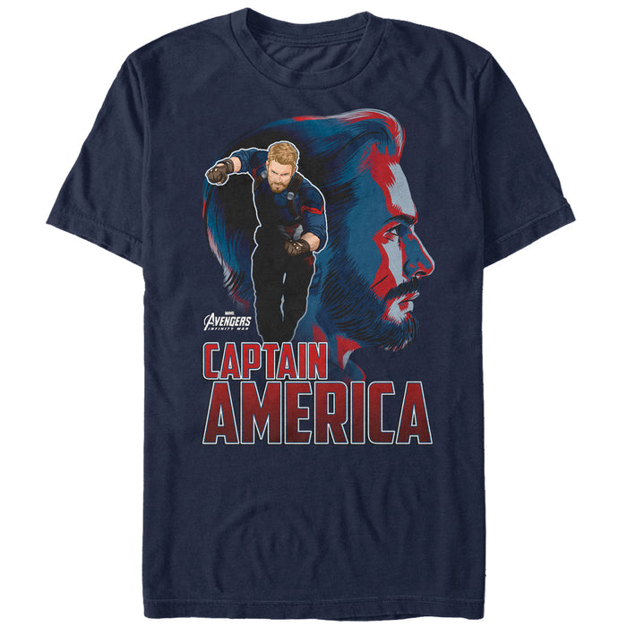 fifth sun Men's Marvel Avengers: Infinity War Captain America View T-Shirt