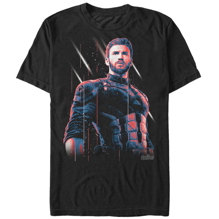 fifth sun Men's Marvel Avengers: Infinity War Captain America Streak T-Shirt