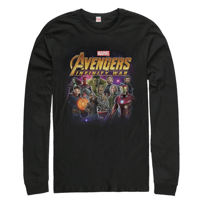 fifth sun Men's Marvel Avengers: Infinity War Character Shot Long Sleeve Shirt