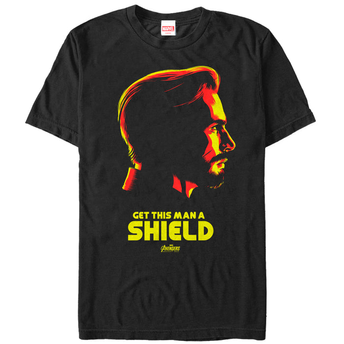 fifth sun Men's Marvel Avengers: Infinity War Get Captain America a Shield T-Shirt