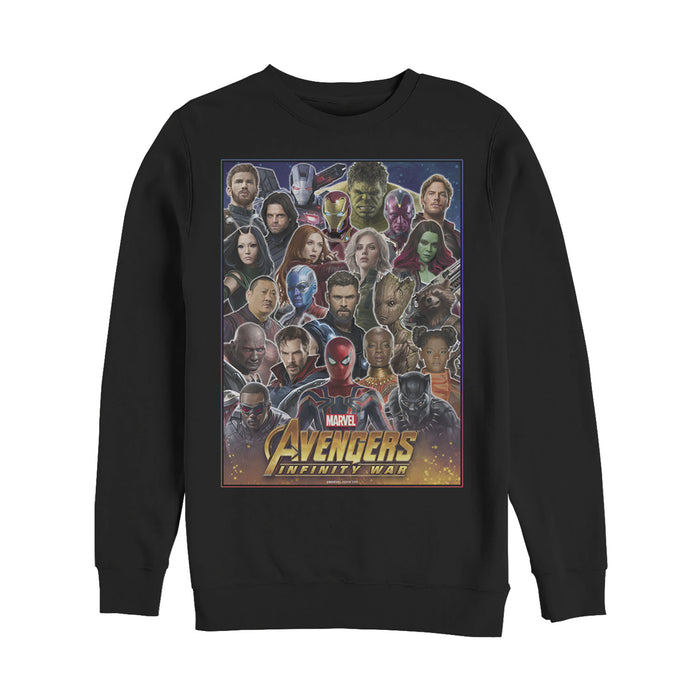 fifth sun Men's Marvel Avengers: Infinity War Hero Collage Sweatshirt