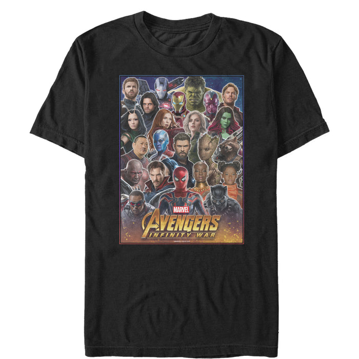 fifth sun Men's Marvel Avengers: Infinity War Hero Collage T-Shirt