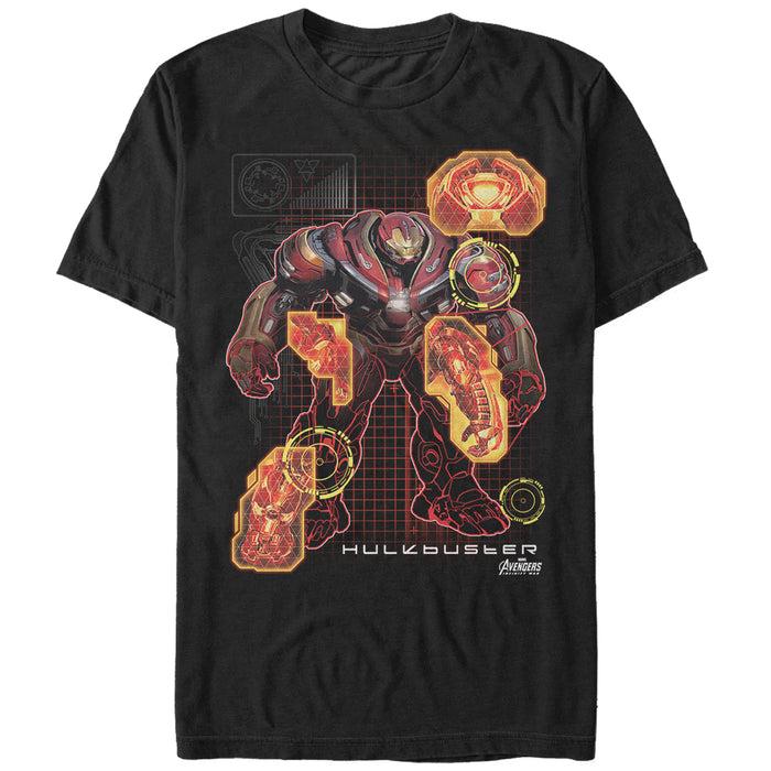 fifth sun Men's Marvel Avengers: Infinity War Hulkbuster Schematic T-Shirt