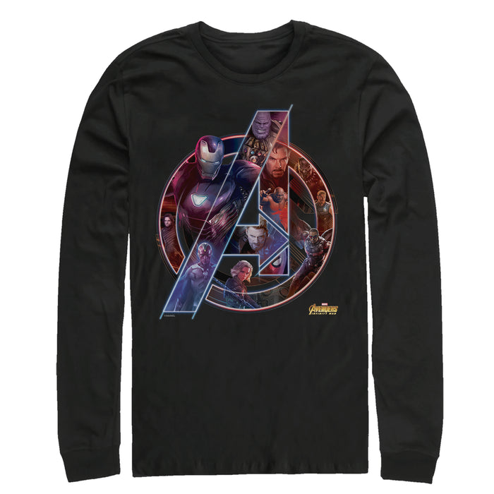 fifth sun Men's Marvel Avengers: Infinity War Logo Long Sleeve Shirt