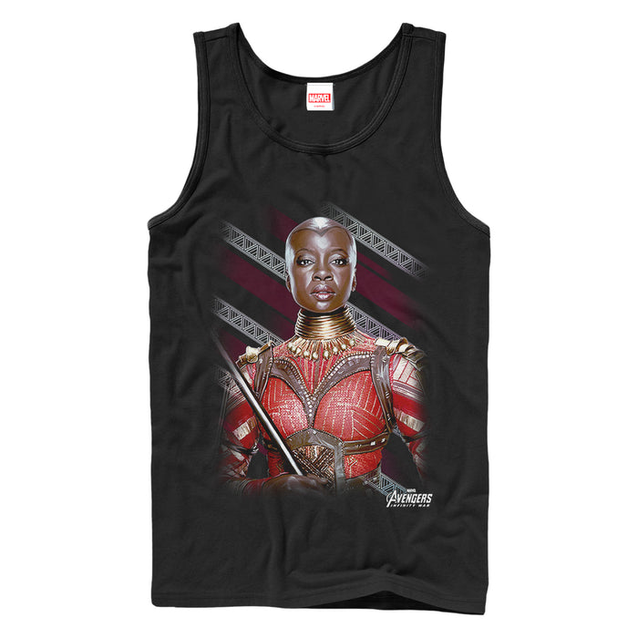 fifth sun Men's Marvel Avengers: Infinity War Okoye Stripe Tank Top
