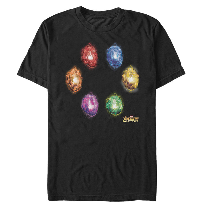 fifth sun Men's Marvel Avengers: Infinity War Six Infinity Stones T-Shirt