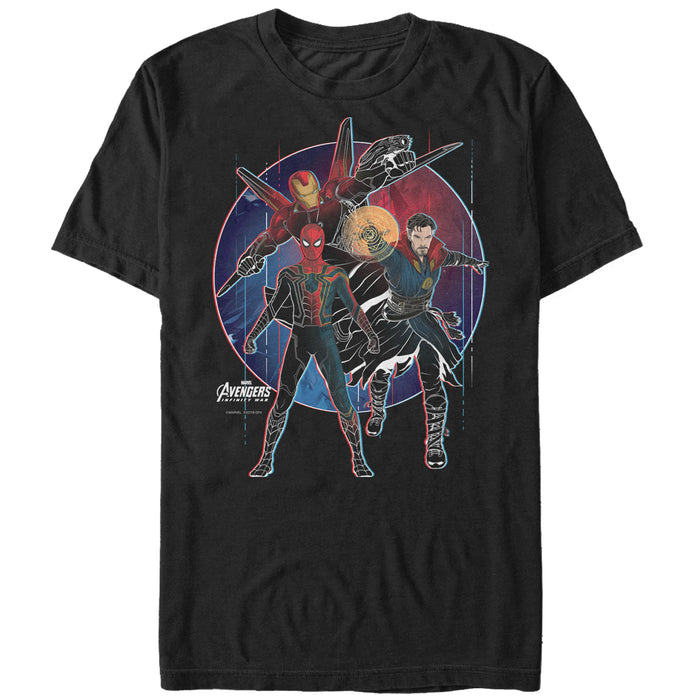 fifth sun Men's Marvel Avengers: Infinity War Spider-Man Circle T-Shirt