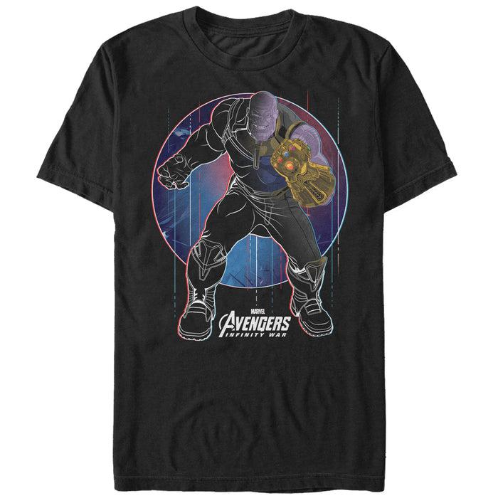 fifth sun Men's Marvel Avengers: Infinity War Thanos Circle T-Shirt