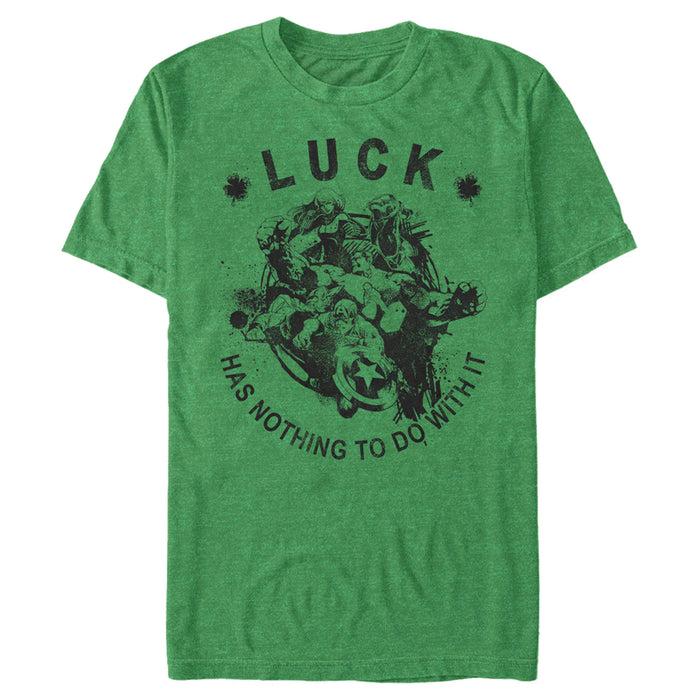 fifth sun Men's Marvel Avengers St. Patrick's Day Luck has Nothing to Do With It T-Shirt