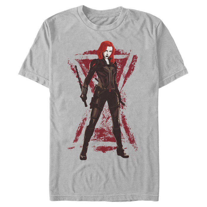fifth sun Men's Marvel Black Widow Grunge Hourglass T-Shirt