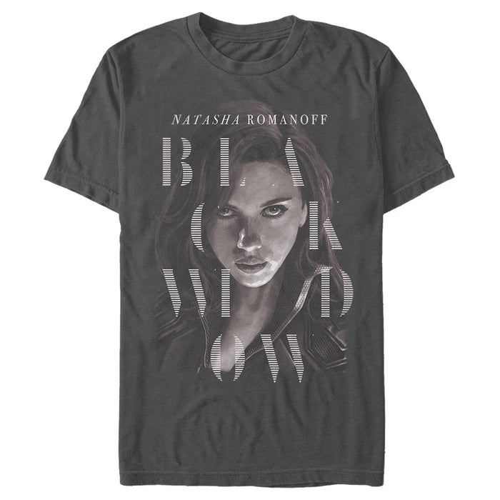fifth sun Men's Marvel Black Widow Romanoff Portrait T-Shirt