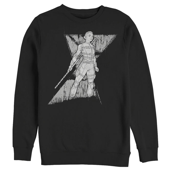 fifth sun Men's Marvel Black Widow Yelena Grunge Sweatshirt