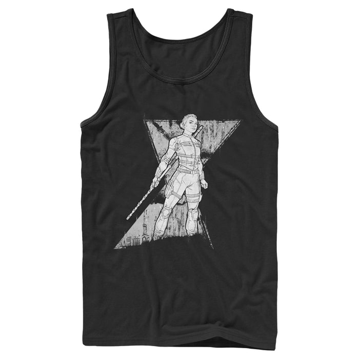fifth sun Men's Marvel Black Widow Yelena Grunge Tank Top