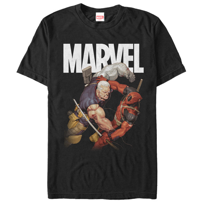 fifth sun Men's Marvel Cable & Deadpool Battle T-Shirt
