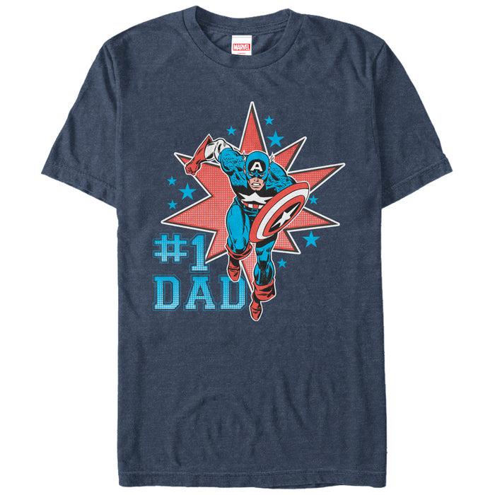 fifth sun Men's Marvel Captain America 1 Dad T-Shirt