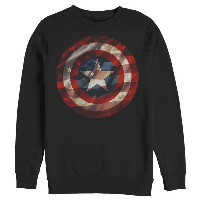 fifth sun Men's Marvel Captain America Avengers Shield Flag Sweatshirt