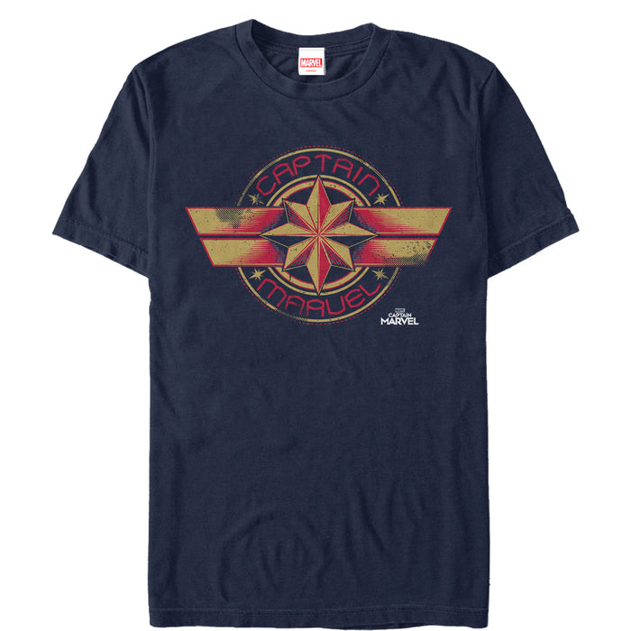 fifth sun Men's Marvel Captain Marvel Retro Star Emblem T-Shirt