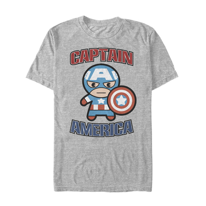 fifth sun Men's Marvel Cartoon Kawaii Captain America T-Shirt
