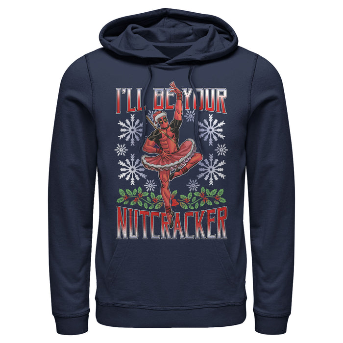 fifth sun Men's Marvel Christmas Deadpool Nutcracker Pull Over Hoodie