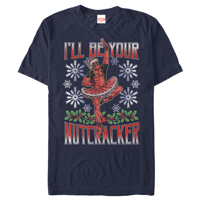 fifth sun Men's Marvel Christmas Deadpool Nutcracker T-Shirt