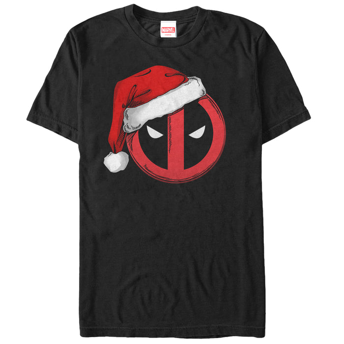 fifth sun Men's Marvel Christmas Deadpool Santa Hat T-Shirt