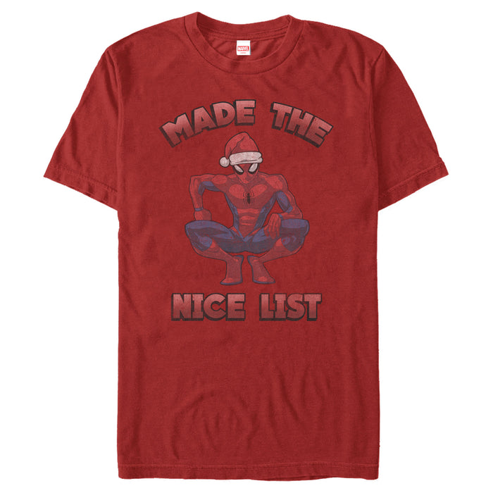 fifth sun Men's Marvel Christmas Spider-Man Nice List T-Shirt