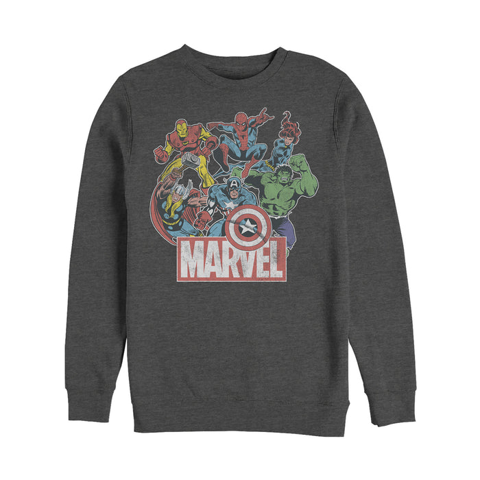 fifth sun Men's Marvel Classic Hero Collage Sweatshirt