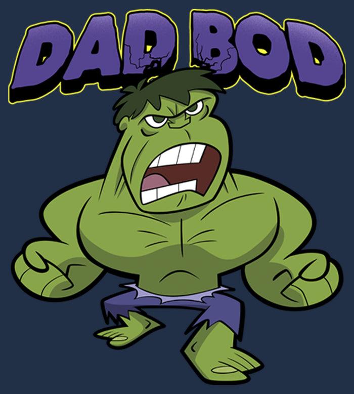 Fifth Sun Men's Marvel Dad Bod Cartoon Hulk Long Sleeve Shirt