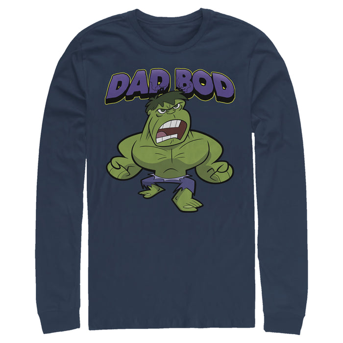 fifth sun Men's Marvel Dad Bod Cartoon Hulk Long Sleeve Shirt